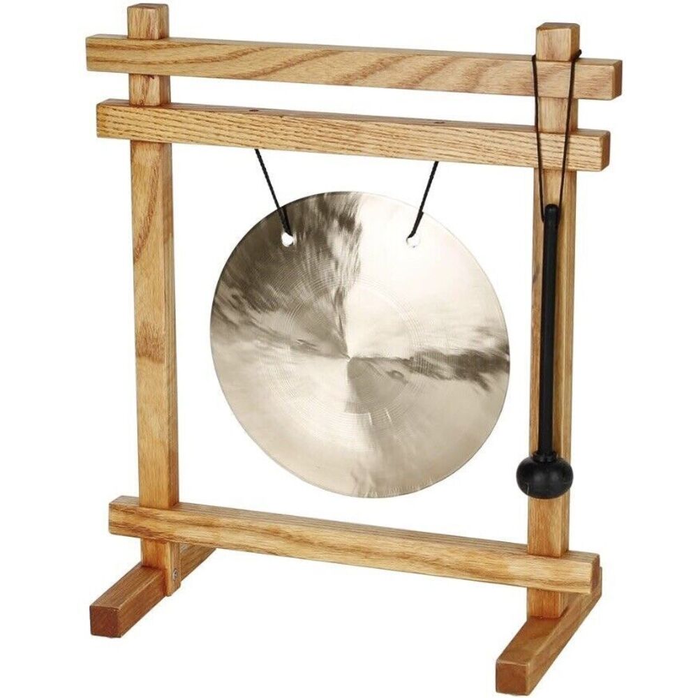 Woodstock Chimes Musically Tuned Table Desktop Yoga Gong Cherry Finish